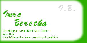 imre beretka business card